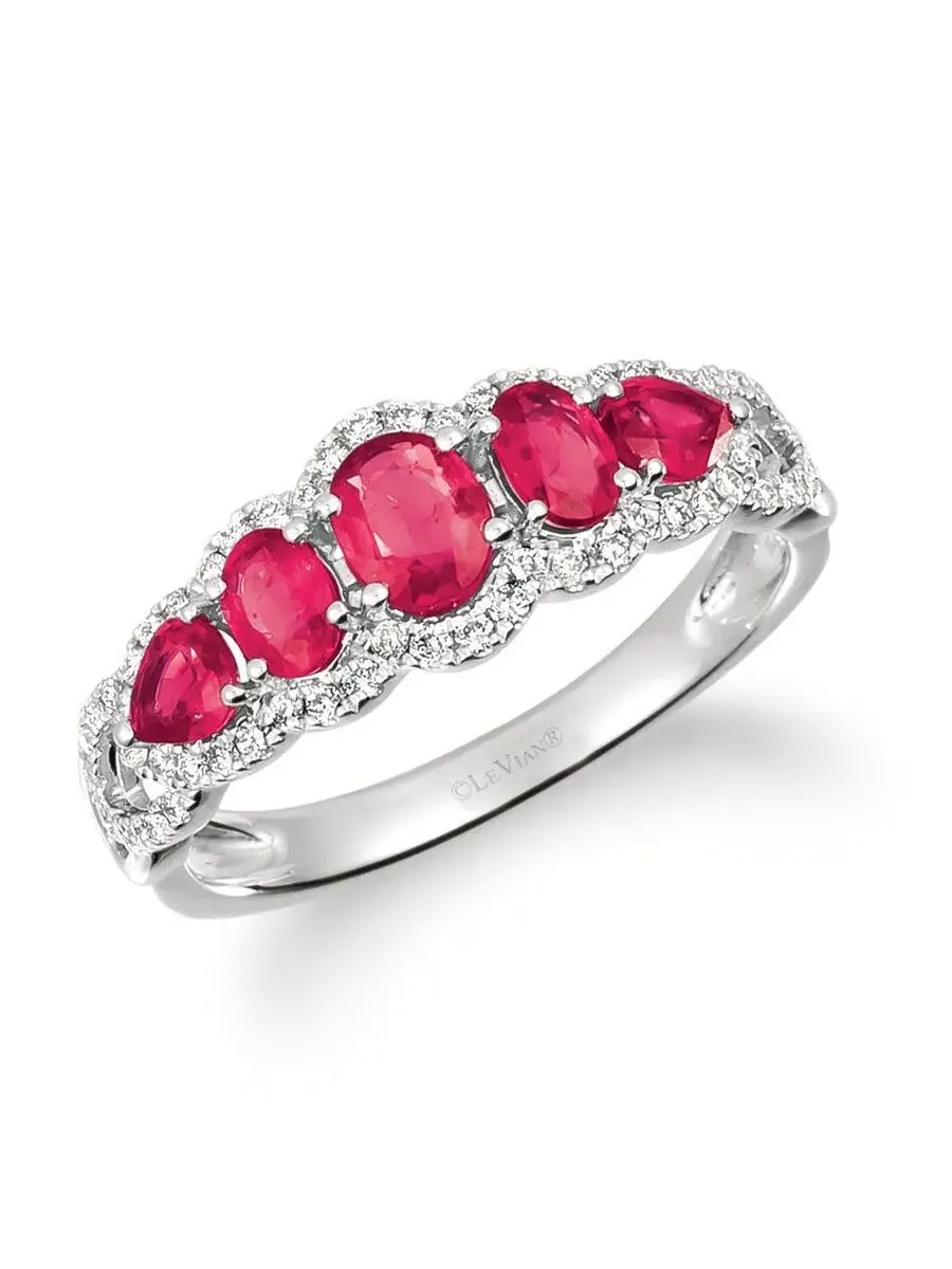 Кольца Le Vian Ladies Passion с рубинами, выполненные из 14-каратного ванильного золота — изображение 1 из 1, оттенок красный