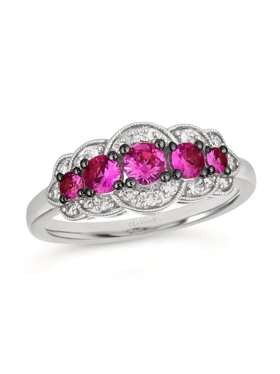Кольца Le Vian Ladies Passion с рубинами, выполненные из 14-каратного ванильного золота — изображение 1 из 4, оттенок красный