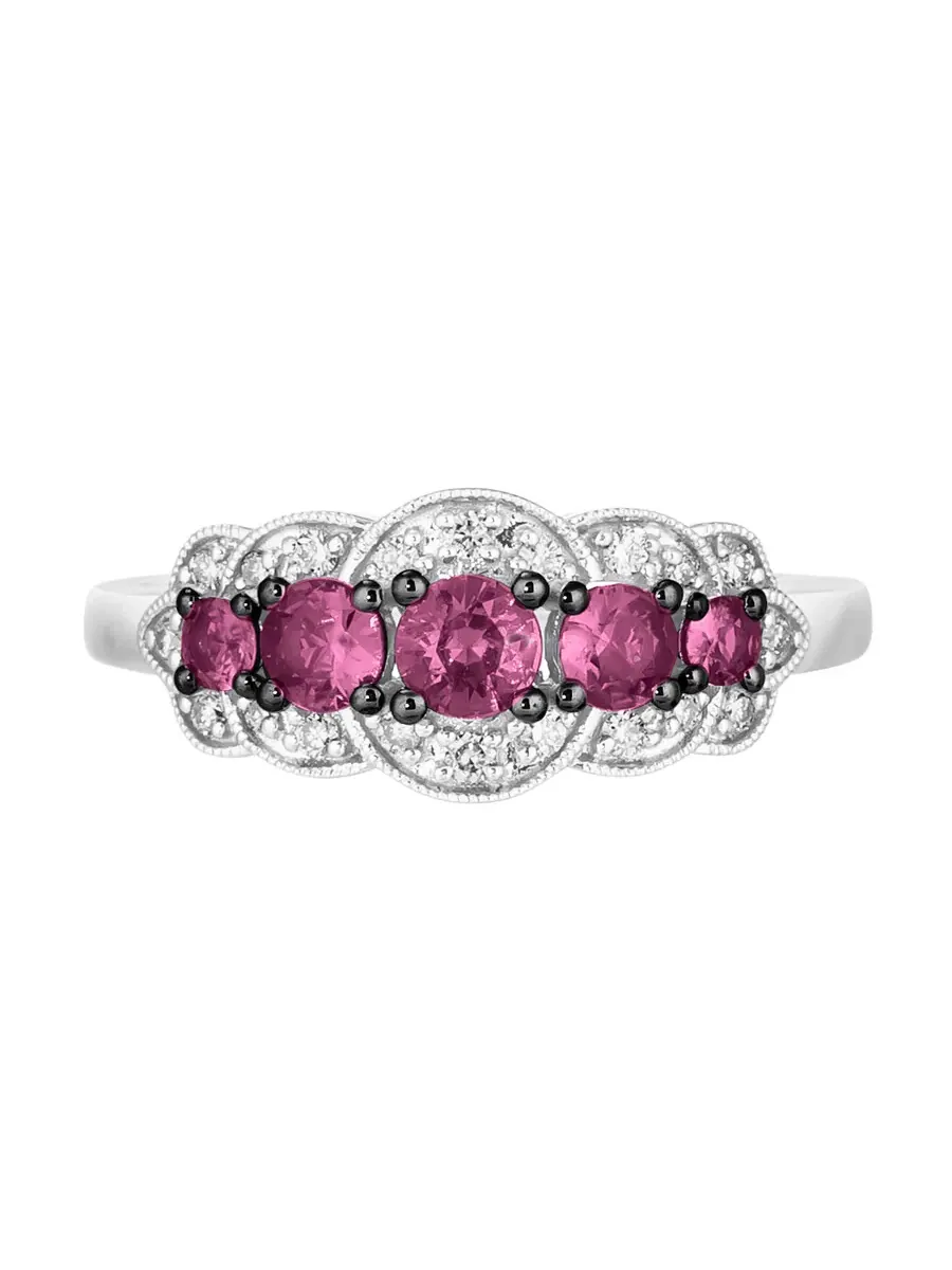Кольца Le Vian Ladies Passion с рубинами, выполненные из 14-каратного ванильного золота — изображение 2 из 4, оттенок красный