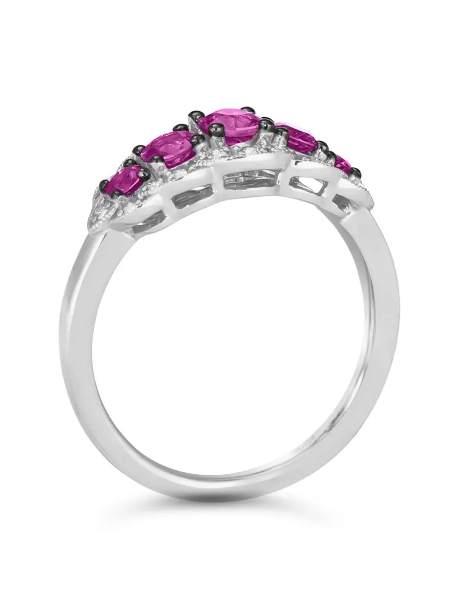Кольца Le Vian Ladies Passion с рубинами, выполненные из 14-каратного ванильного золота — изображение 3 из 4, оттенок красный