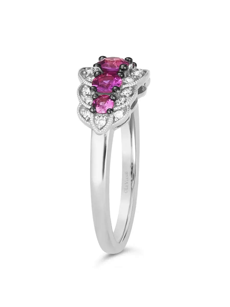 Кольца Le Vian Ladies Passion с рубинами, выполненные из 14-каратного ванильного золота — изображение 4 из 4, оттенок красный