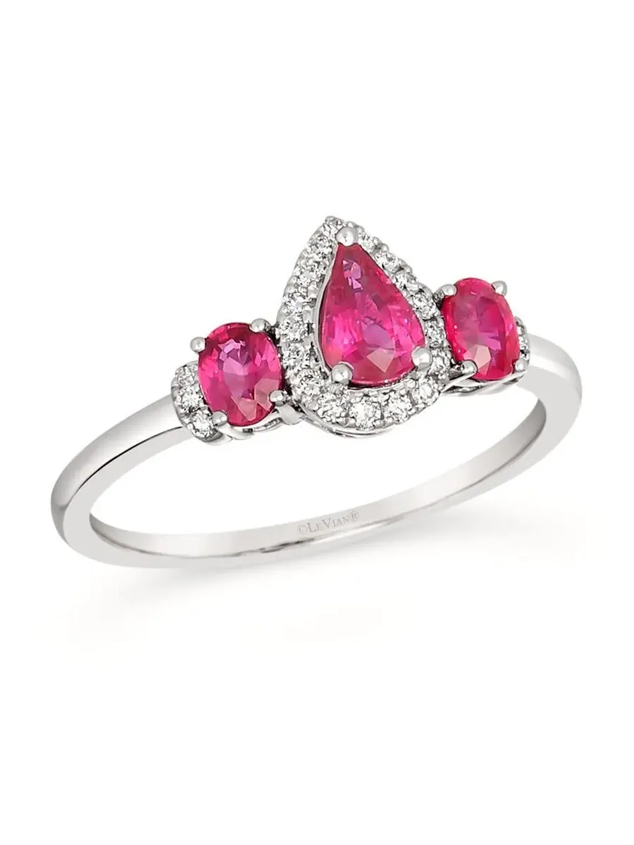 Кольца Le Vian Ladies Passion с рубинами, выполненные из 14-каратного ванильного золота — изображение 1 из 1, оттенок красный