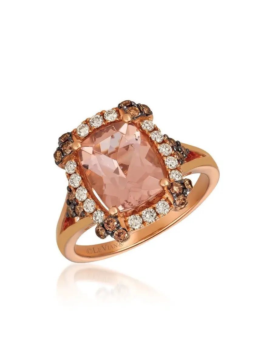 Кольца из коллекции Le Vian Ladies Peach Morganite, выполненные в 14-каратном клубничном золоте