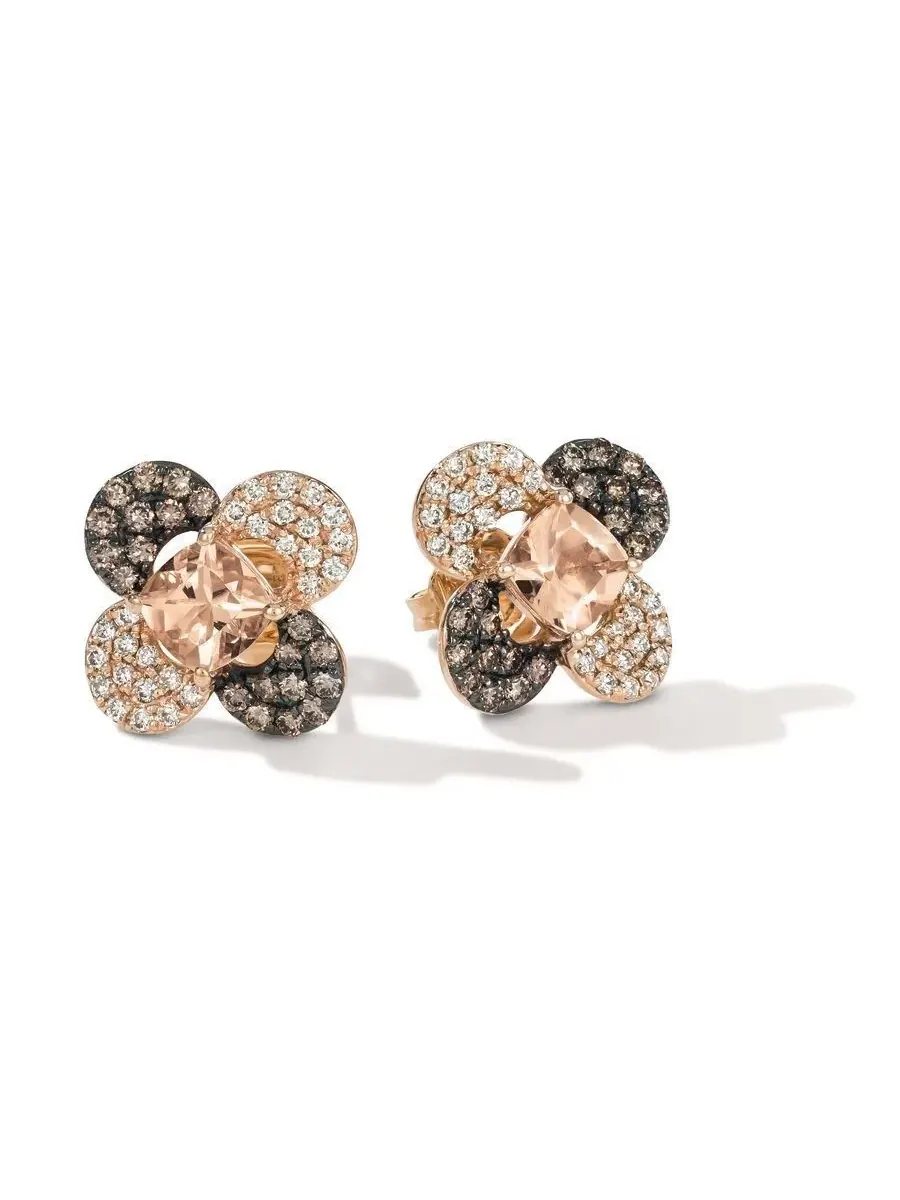 Серьги Le Vian с персиковыми морганитами для дам, установленные в 14-каратное клубничное золото — изображение 1 из 1