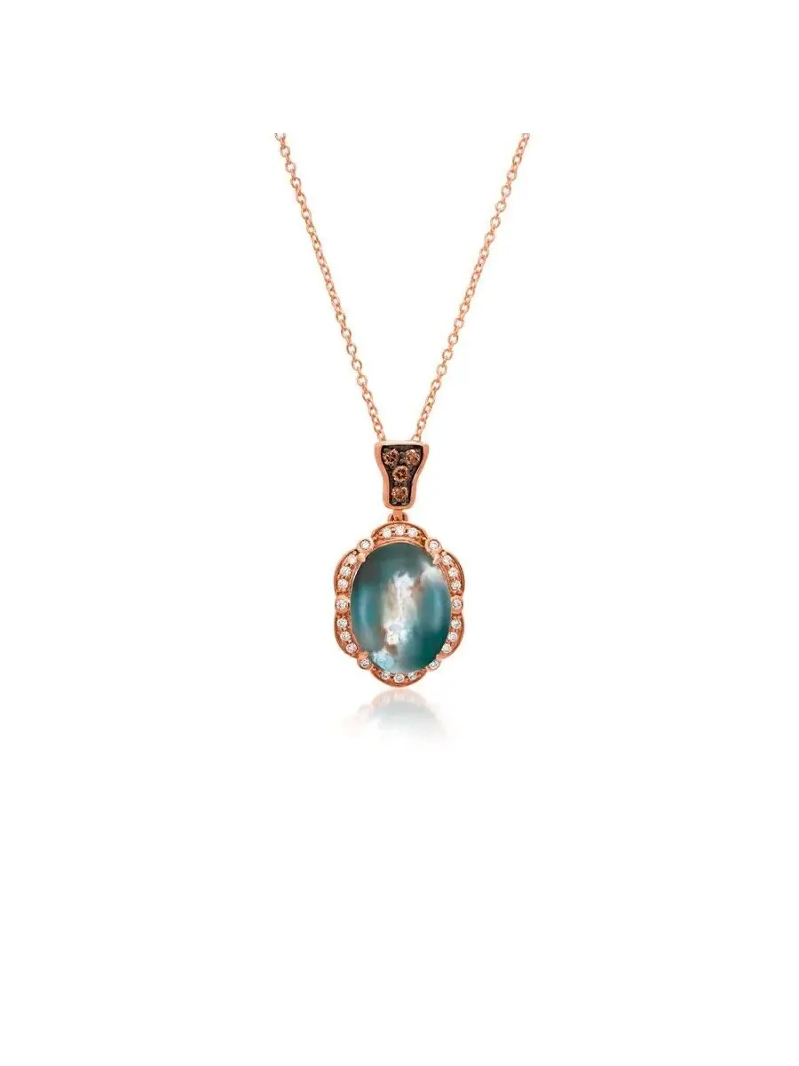Ожерелье Le Vian Ladies Peacock Aquaprase, выполненные из 14-каратного клубничного золота — изображение 1 из 1, оттенок синий
