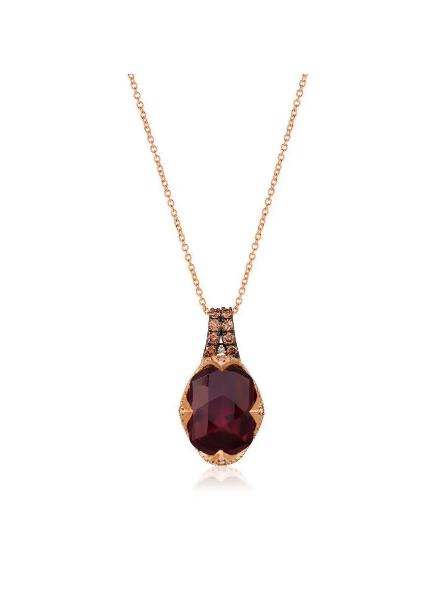 Ожерелье Le Vian с гранатом граната, установленным в 14-каратное клубничное золото — изображение 1 из 1, оттенок красный