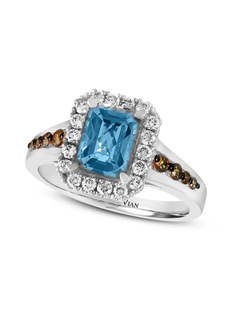 Кольцо с голубым топазом Le Vian Ladies Tranquility, выполненное из 14-каратного ванильного золота — изображение 1 из 1