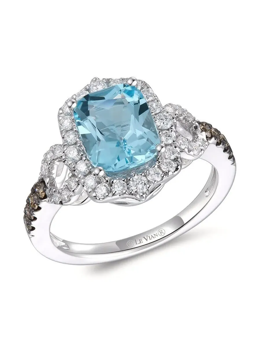 Кольцо с голубым топазом Le Vian Ladies Tranquility, выполненное из 14-каратного ванильного золота — изображение 1 из 1