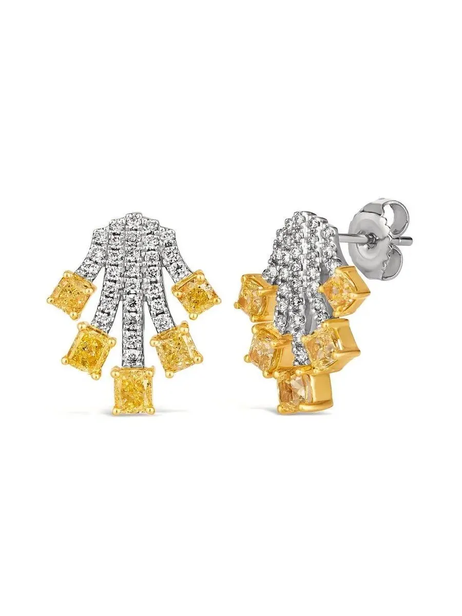 Серьги Le Vian с солнечными желтыми бриллиантами, установленными в золоте P14 двух тонов