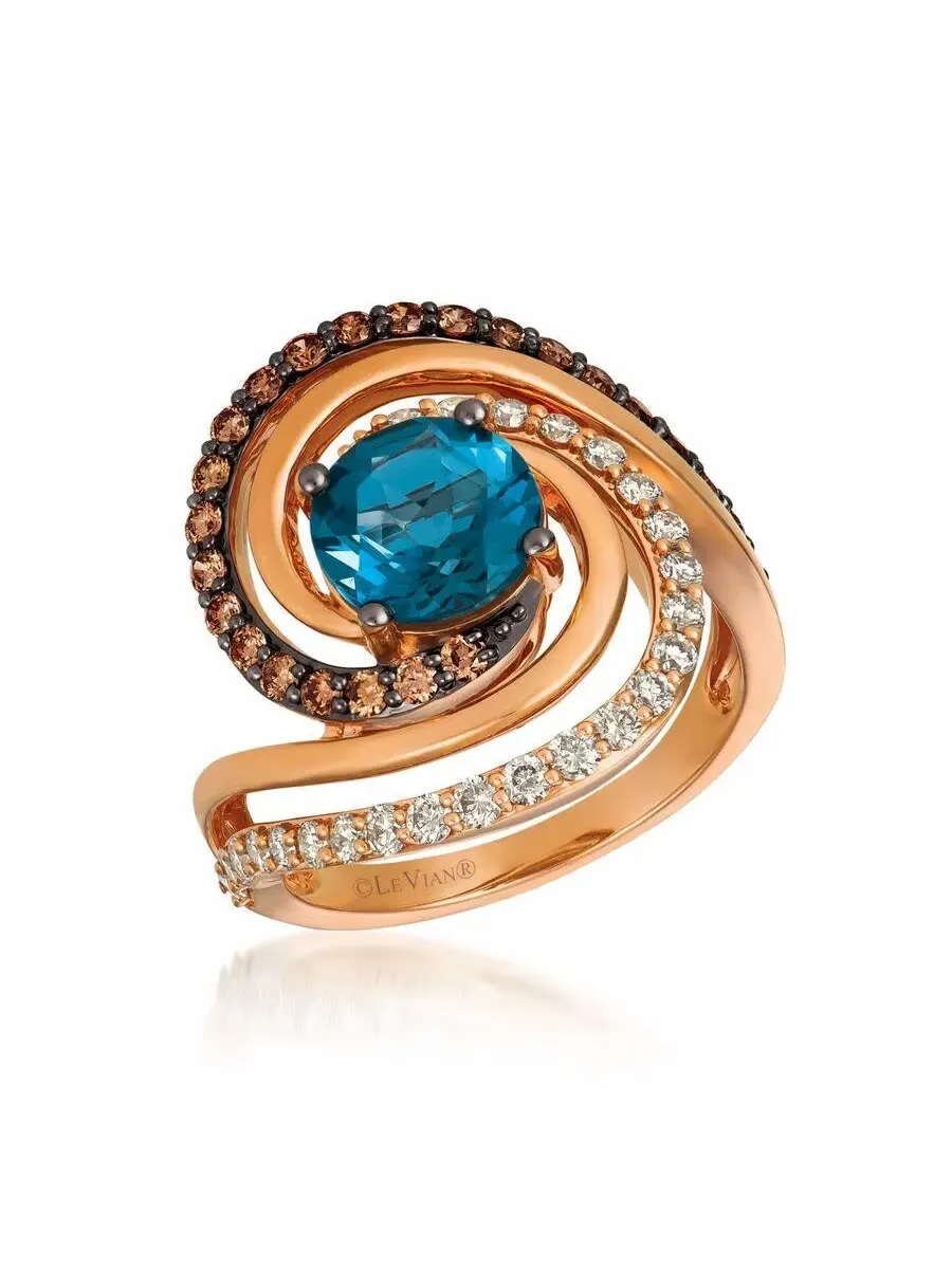 Женские кольца Le Vian Tranquility в оправе из 14-каратного клубничного золота — изображение 1 из 1, оттенок синий