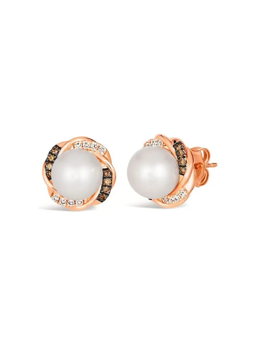Серьги Le Vian Ladies Vanilla Pearls, выполненные из 14-каратного клубничного золота