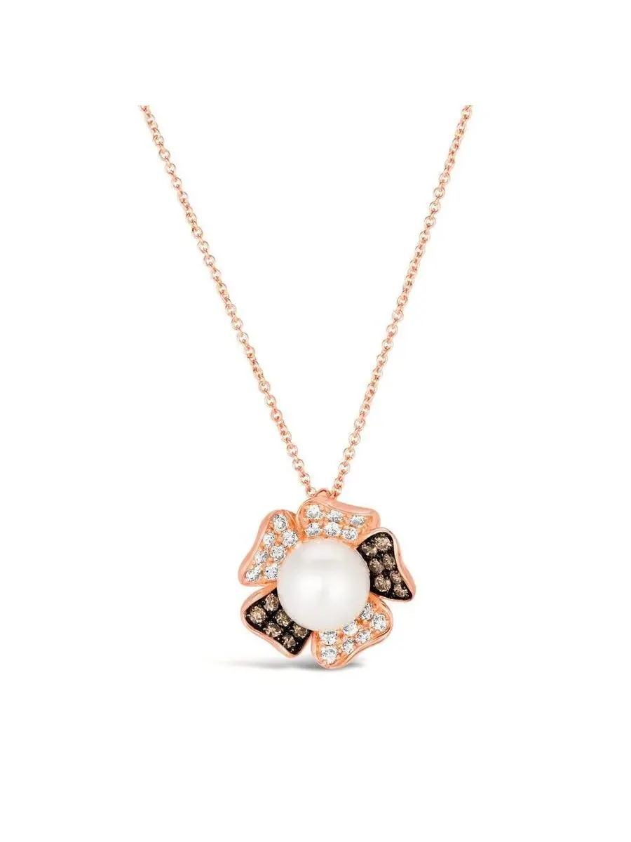 Набор ожерелий Le Vian Ladies Vanilla Pearls, выполненных из клубничного золота 14 карат — изображение 1 из 1, оттенок белый