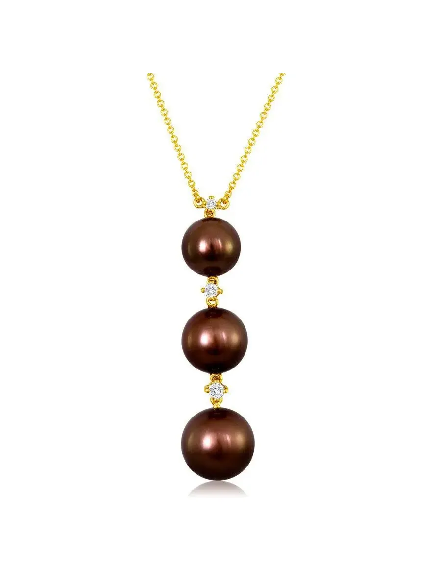 Ожерелье Le Vian Ladies Wisdon с жемчугом, выполненные в 14-каратном медовом золоте — изображение 1 из 1, оттенок коричневый
