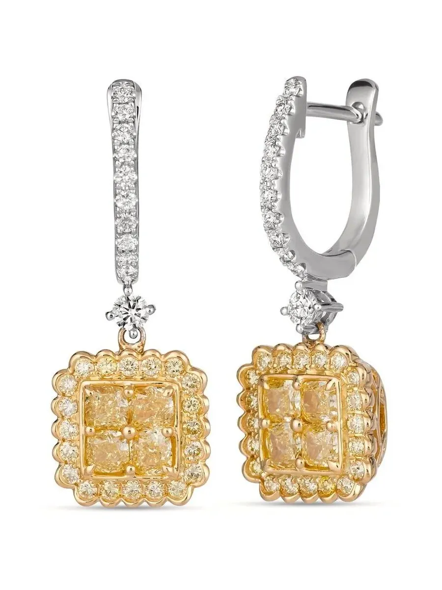 Серьги Le Vian Ladies с желтыми бриллиантами, выполненные из двухцветного золота P18