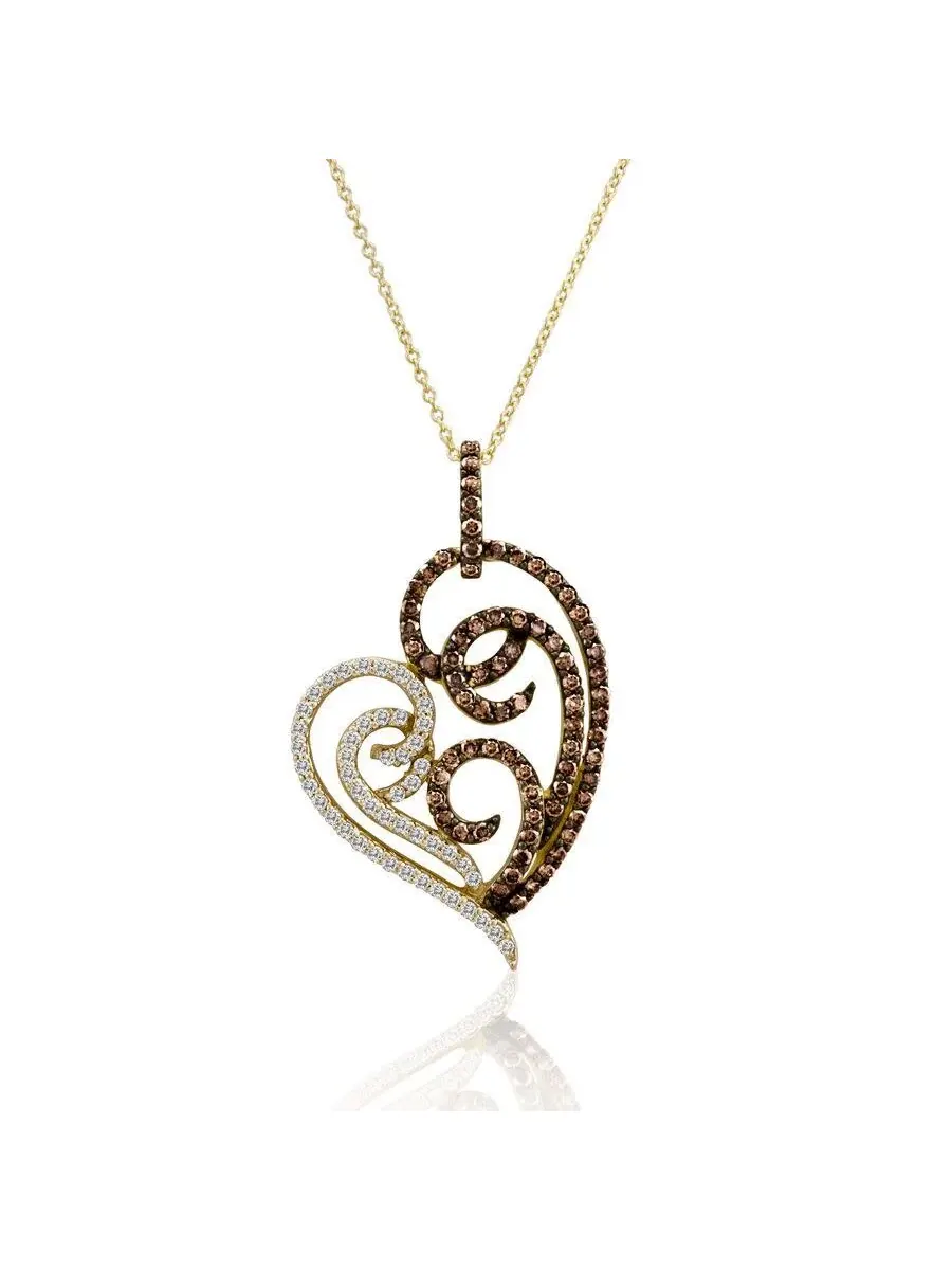 Набор ожерелий Le Vian Ladies Chocolate Hearts из 14-каратного медового золота — изображение 1 из 1, оттенок коричневый