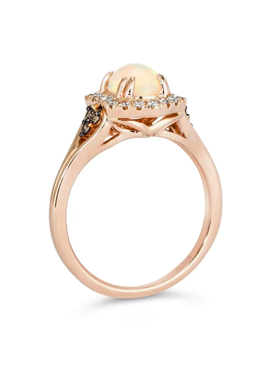 Кольцо Le Vian с неаполитанским опалом, выполненное из 14-каратного клубничного золота — изображение 2 из 3, оттенок белый