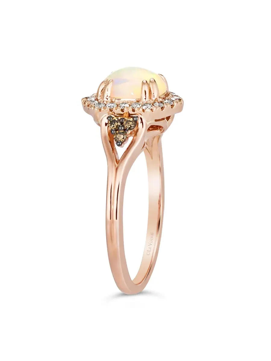 Кольцо Le Vian с неаполитанским опалом, выполненное из 14-каратного клубничного золота — изображение 3 из 3, оттенок белый