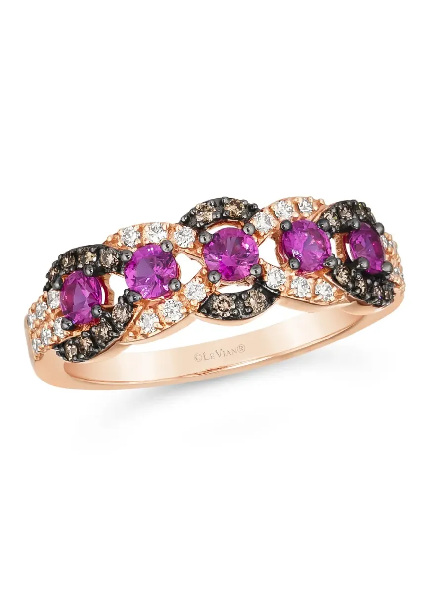 Кольцо Le Vian Passion с рубином, выполненное из клубничного золота 14 карат — изображение 1 из 4, оттенок красный