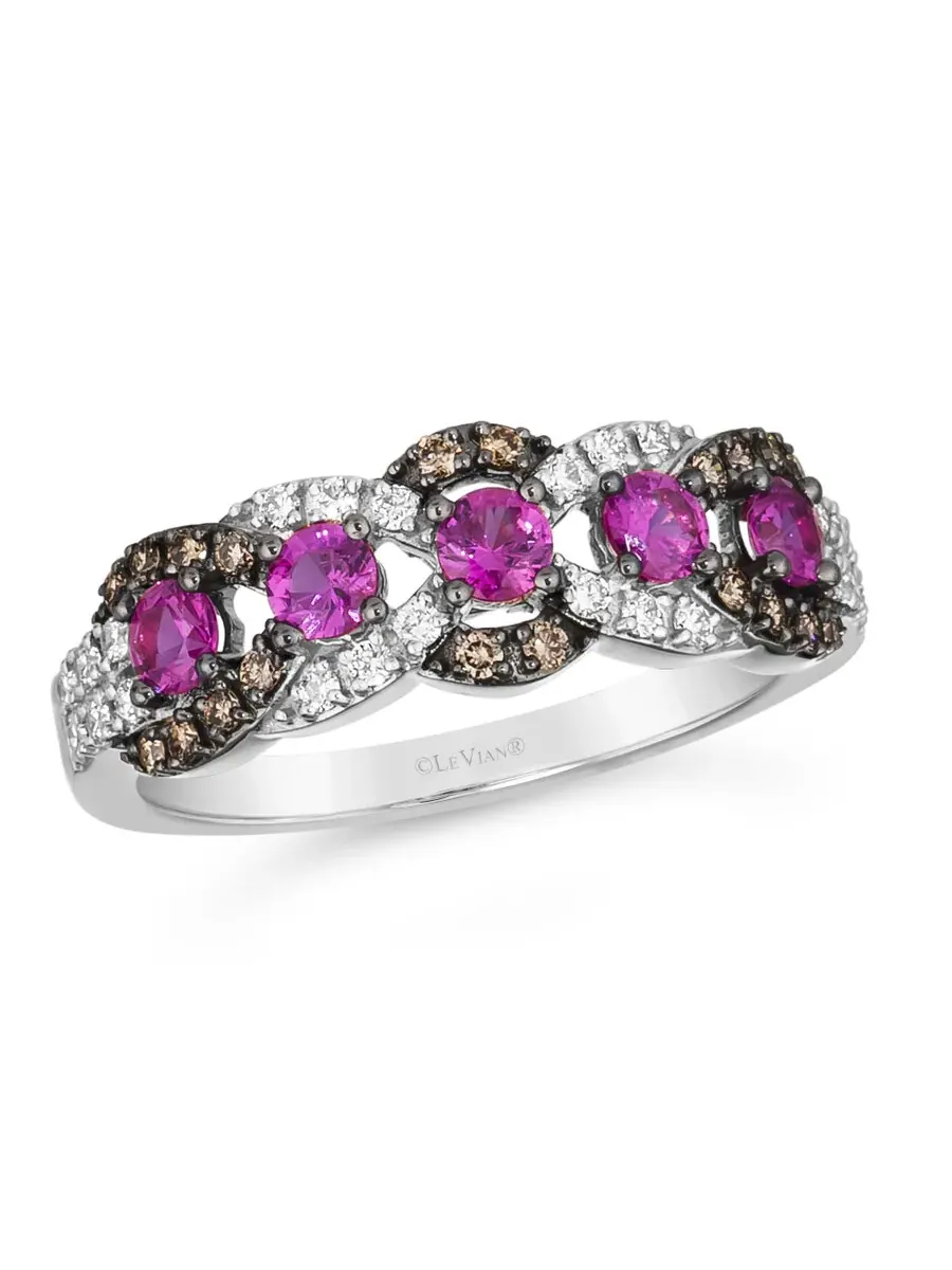 Кольцо Le Vian Passion с рубином, выполненное из 14-каратного ванильного золота — изображение 1 из 3, оттенок красный