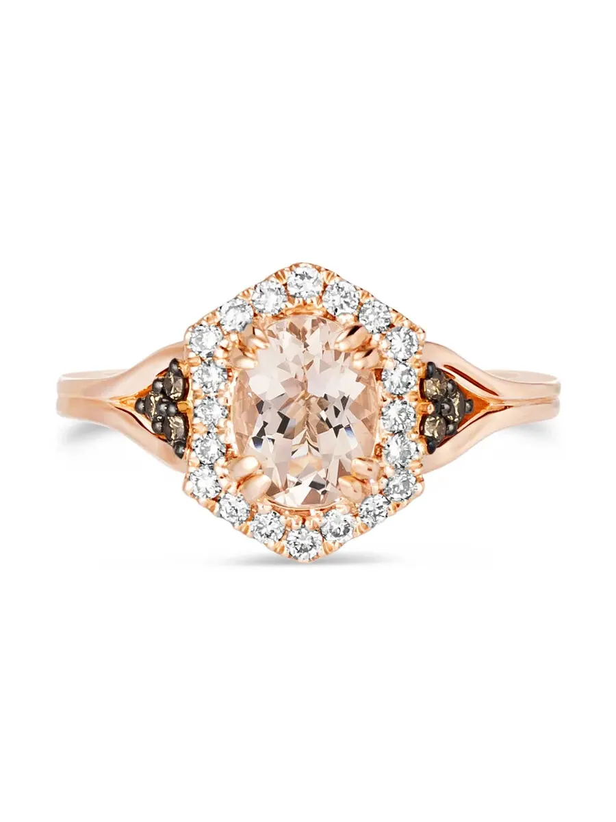 Кольцо Le Vian с персиковым морганитом, выполненное из 14-каратного клубничного золота — изображение 2 из 4, оттенок розовый