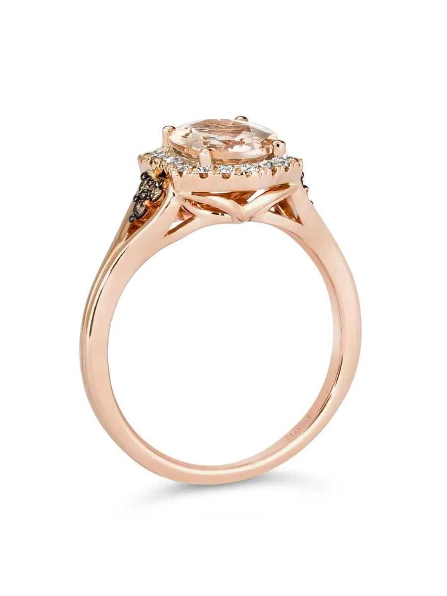 Кольцо Le Vian с персиковым морганитом, выполненное из 14-каратного клубничного золота — изображение 3 из 4, оттенок розовый