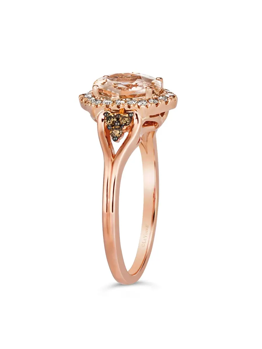 Кольцо Le Vian с персиковым морганитом, выполненное из 14-каратного клубничного золота — изображение 4 из 4, оттенок розовый