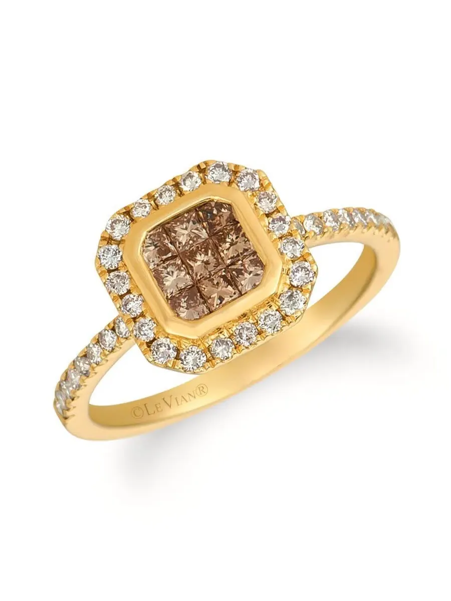 Женское модное кольцо с шоколадными бриллиантами Le Vian из 14-каратного медового золота — изображение 1 из 1