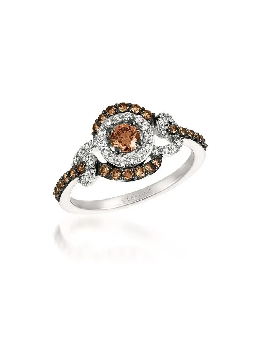 Женское модное кольцо с шоколадными бриллиантами Le Vian из 14-каратного ванильного золота