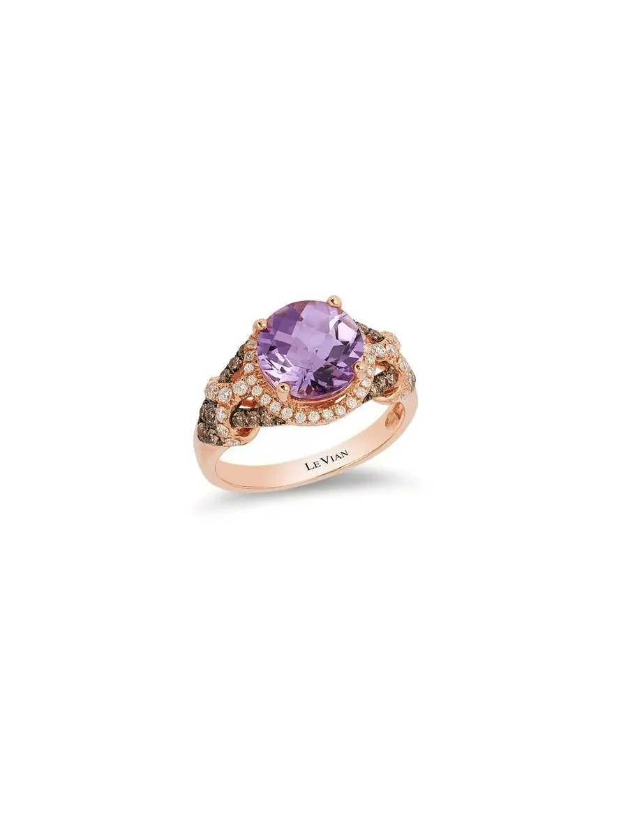 Женское модное кольцо с полудрагоценными камнями Le Vian из 14-каратного клубничного золота