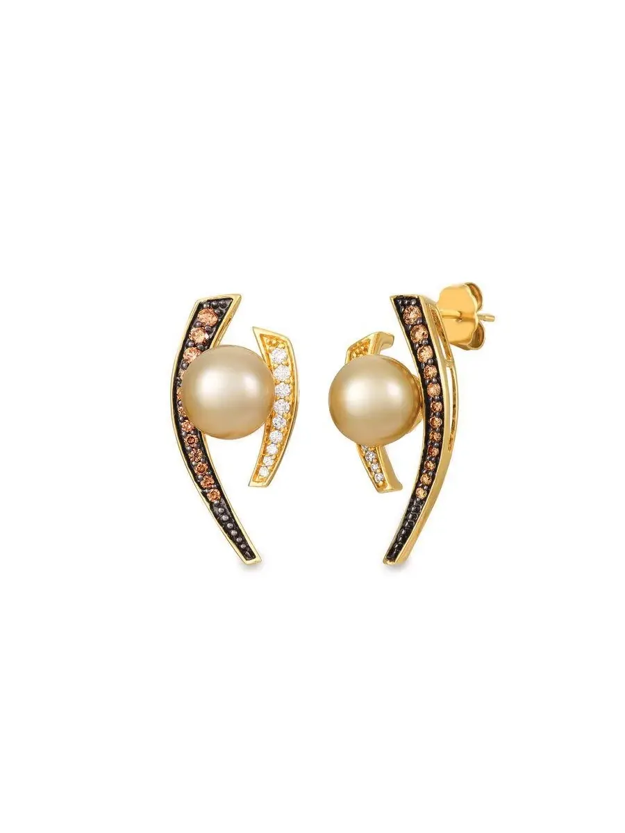 Женские модные серьги Le Vian Wisdom Pearls в оправе из медового золота 14 карат