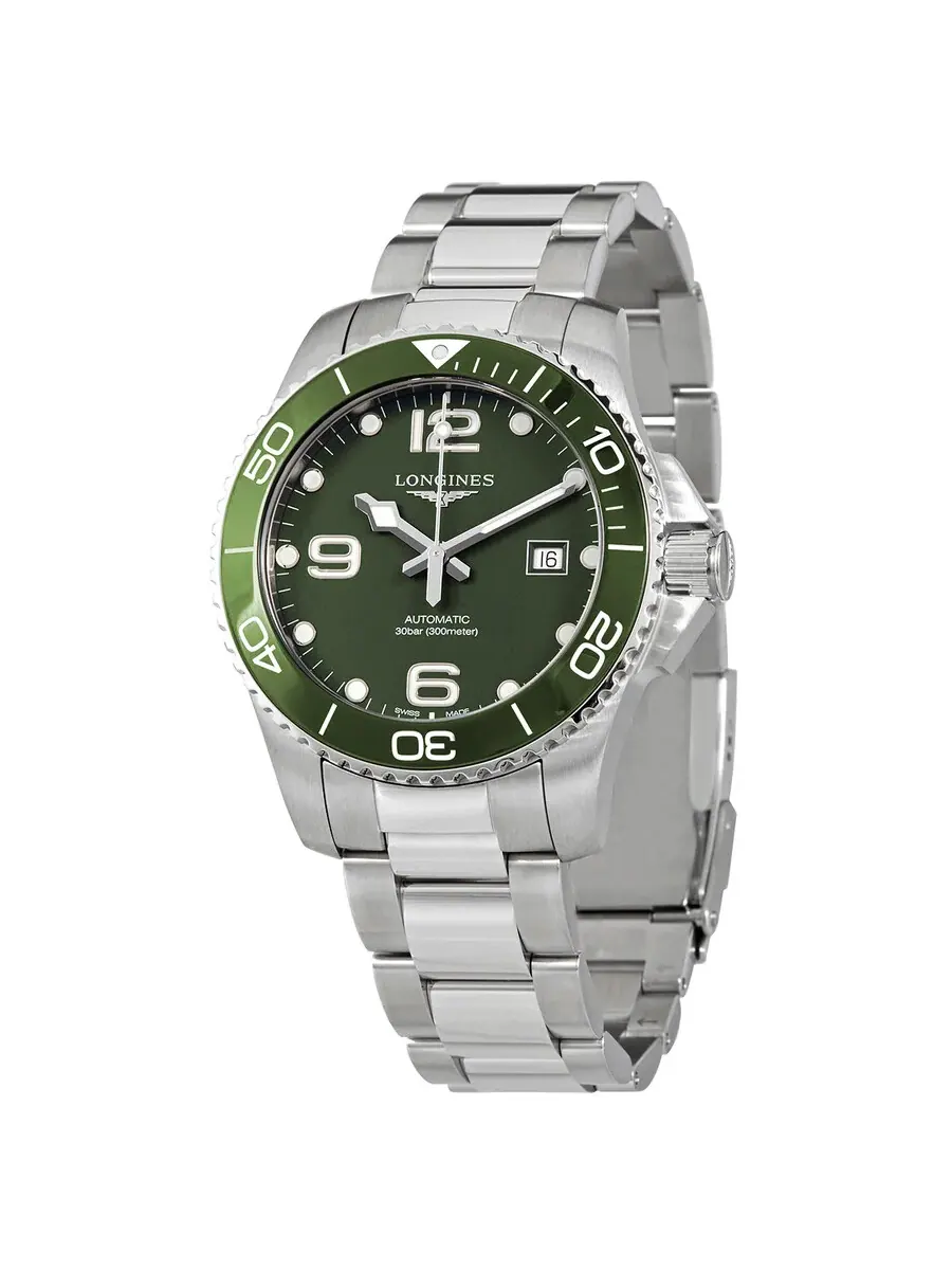 Мужские часы Longines Conquest с автоматическим механизмом и зеленым циферблатом L37824066 — изображение 1 из 6