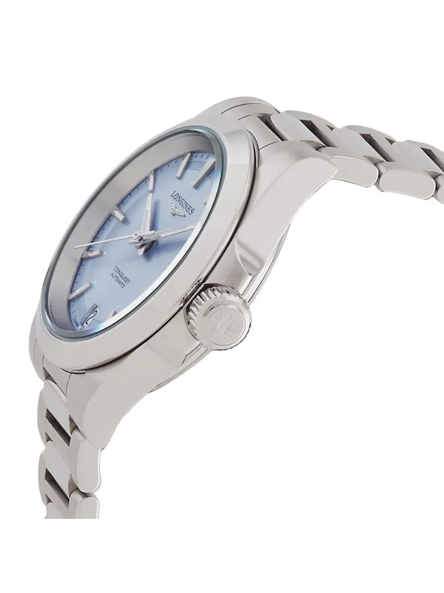 Женские часы Longines Conquest Automatic с синим солнечным циферблатом L3.430.4.92.6 — изображение 2 из 3, оттенок серебряный