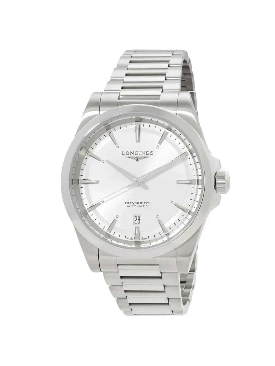Мужские часы Longines Conquest Automatic с серебристым циферблатом L3.830.4.72.6 — изображение 1 из 3, оттенок серебряный
