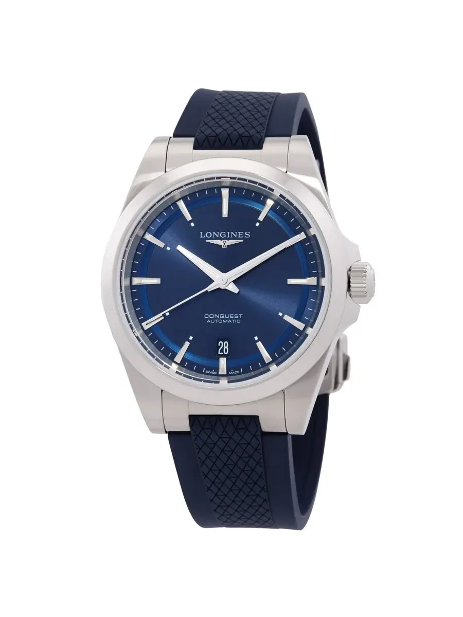 Часы Longines Conquest Automatic унисекс L3.720.4.92.9 — серебристый