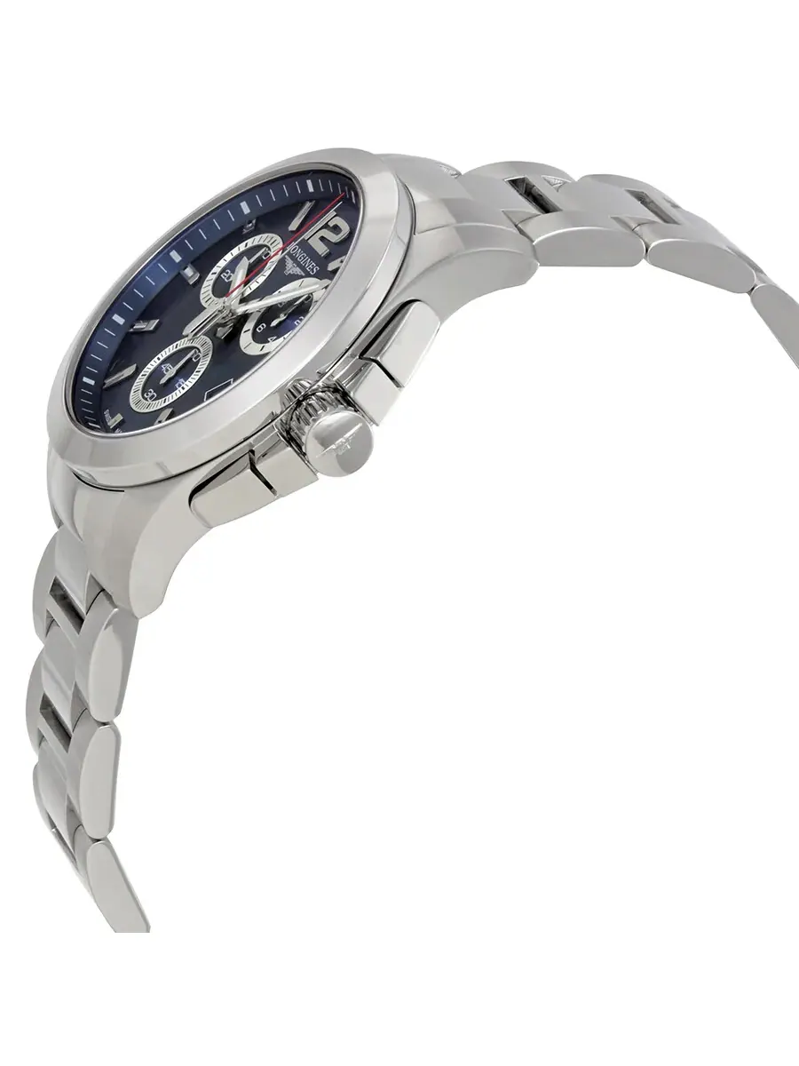 Мужские часы Longines Conquest Chronograph с синим циферблатом L37024966 — изображение 2 из 3, оттенок серебряный