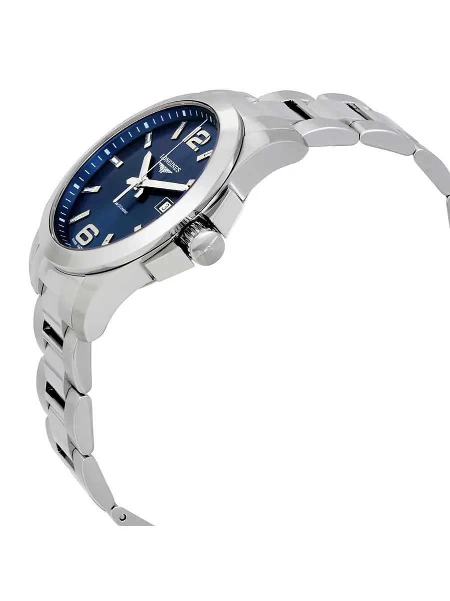 Мужские часы Longines Conquest с синим циферблатом, корпус из нержавеющей стали, 43 мм L37604966 — изображение 2 из 3