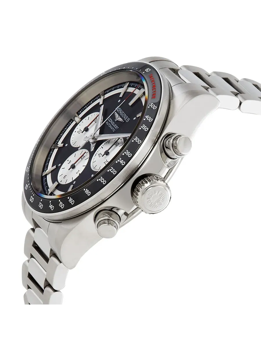 Мужские часы Longines Conquest Chronograph Automatic с черным циферблатом L3.835.4.52.6 — изображение 2 из 3, оттенок черный