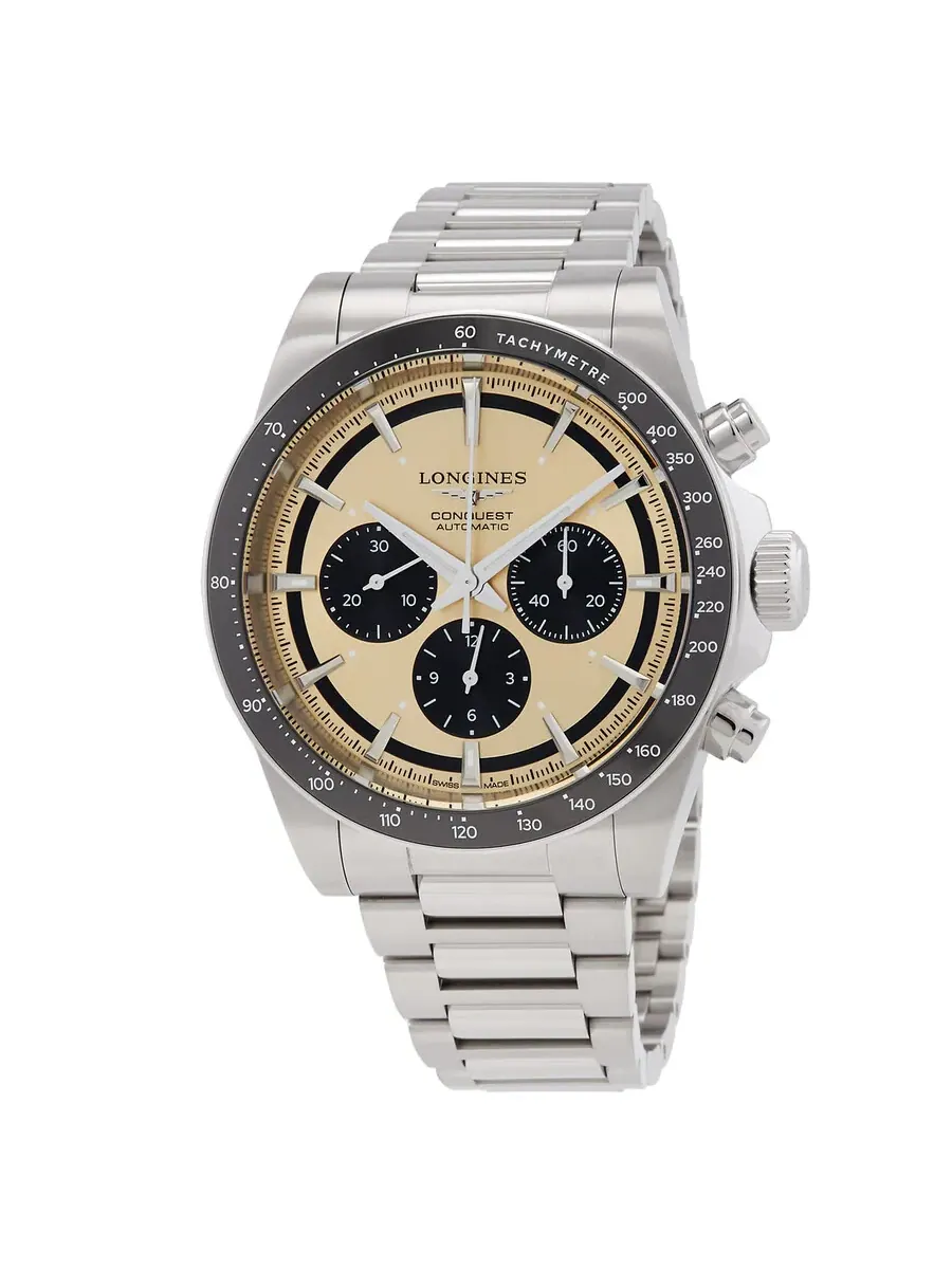 Мужские часы Longines Conquest Chronograph Automatic с шампань-циферблатом L3.835.4.32.6 — изображение 1 из 3, оттенок черный