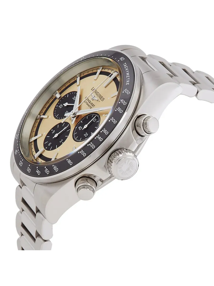 Мужские часы Longines Conquest Chronograph Automatic с шампань-циферблатом L3.835.4.32.6 — изображение 2 из 3, оттенок черный
