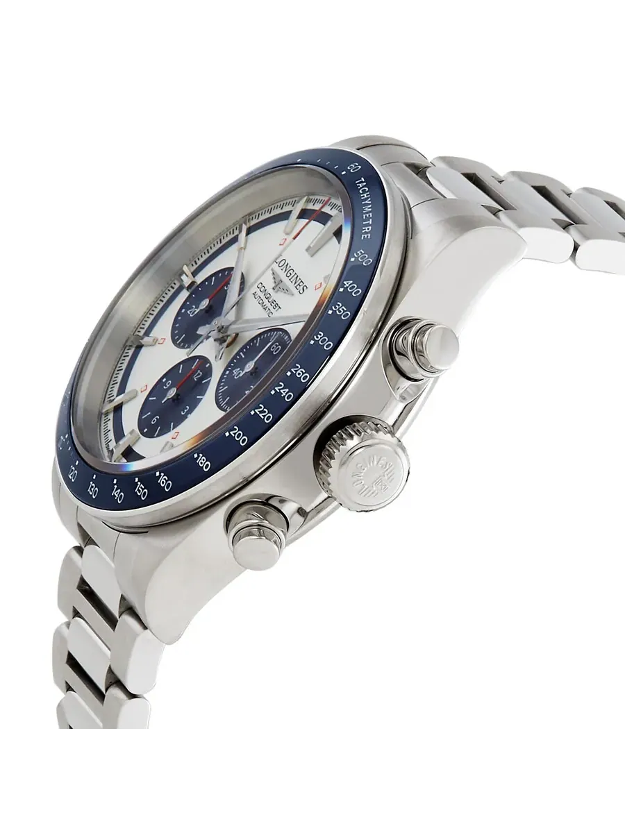 Мужские часы Longines Conquest Chronograph Automatic с серебристым циферблатом L3.835.4.98.6 — изображение 2 из 3