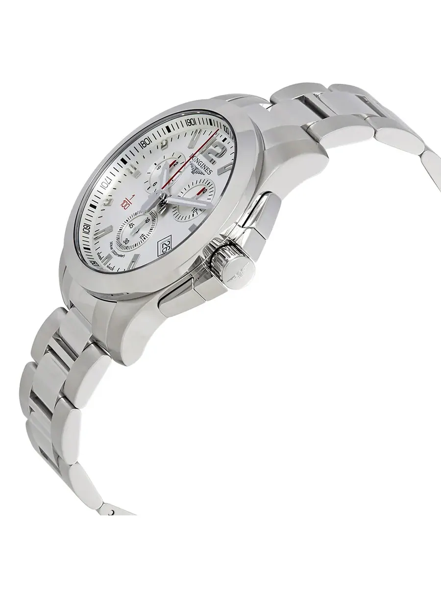 Мужские часы Longines Conquest Chronograph с серебристым циферблатом L38004766 — изображение 2 из 3, оттенок серебряный