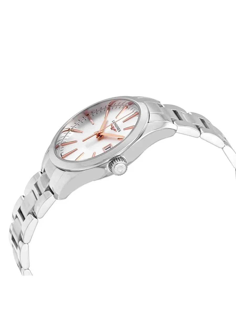 Женские часы Longines Conquest Classic с кварцевым механизмом и серебристым циферблатом L2.386.4.72.6 — изображение 2 из 3
