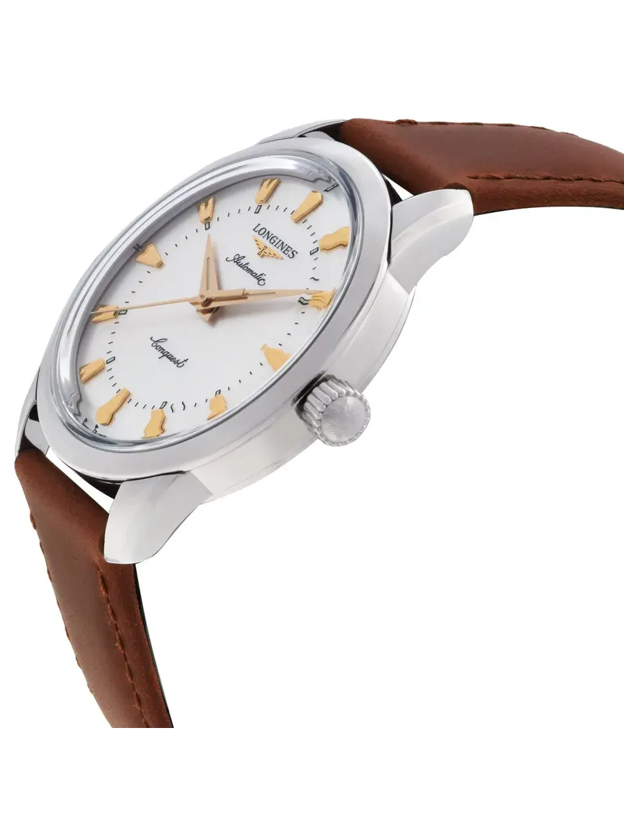 Часы Longines Conquest Heritage Automatic с серебристым циферблатом, унисекс, модель L1.650.4.72.2 — изображение 2 из 3