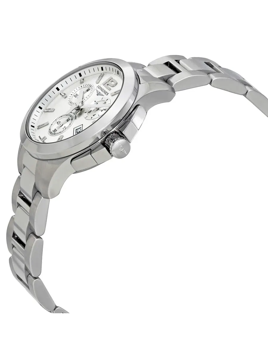 Часы Longines Conquest Chronograph с серебристым циферблатом, унисекс, L33794766 — изображение 2 из 3, оттенок серебряный