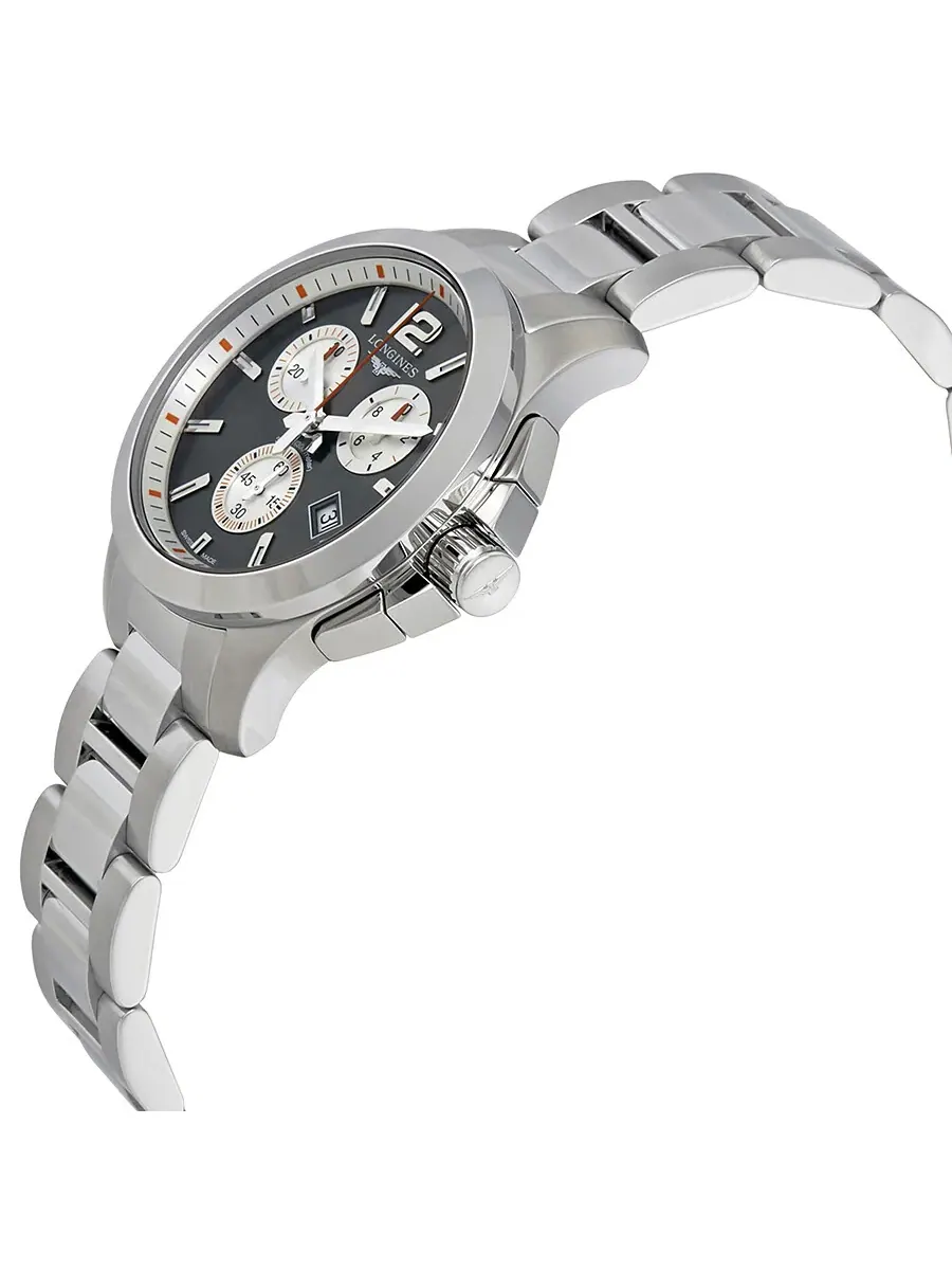 Мужские часы Longines Conquest с кварцевым механизмом и черным циферблатом L33794796 — изображение 2 из 3, оттенок серебряный