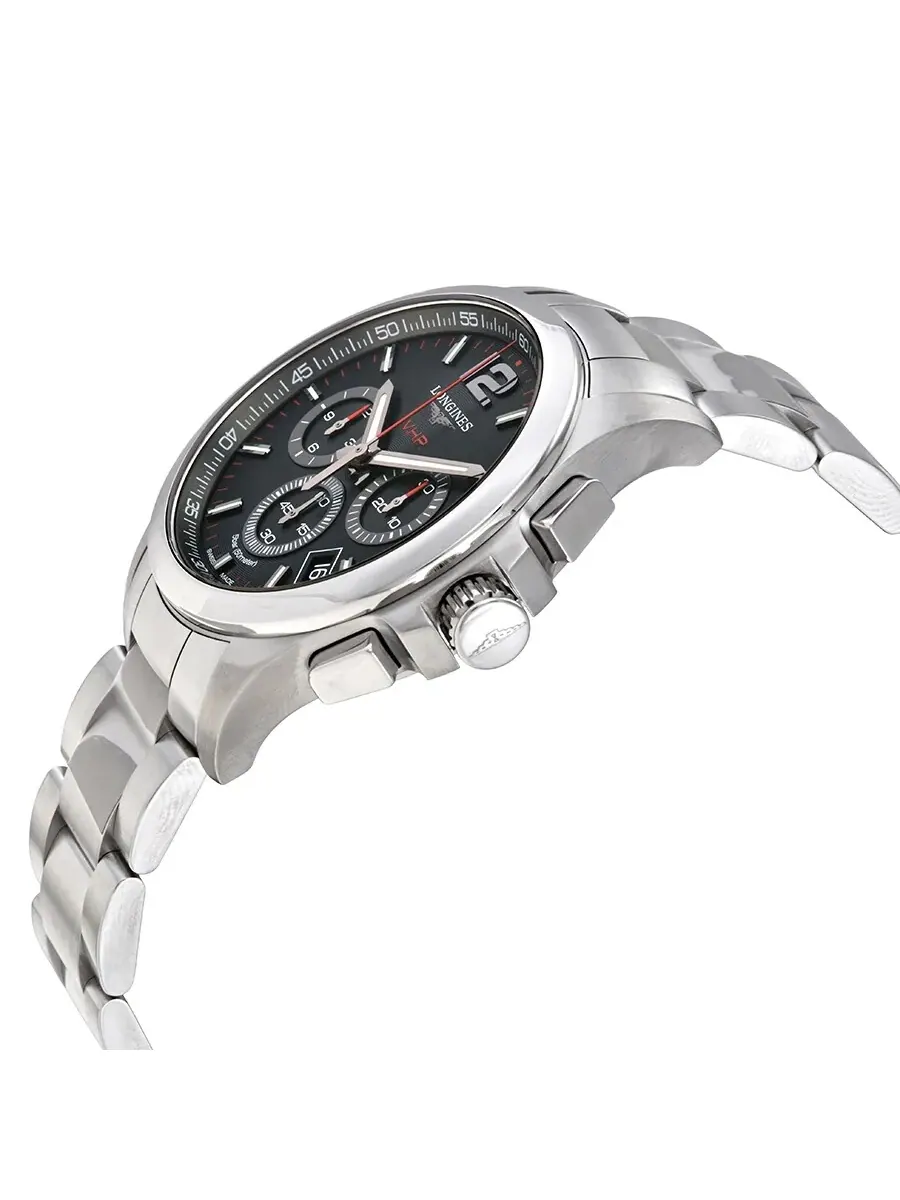 Мужские часы Longines Conquest V.H.P. Perpetual Chronograph Quartz с черным циферблатом L37174566 — изображение 2 из 3