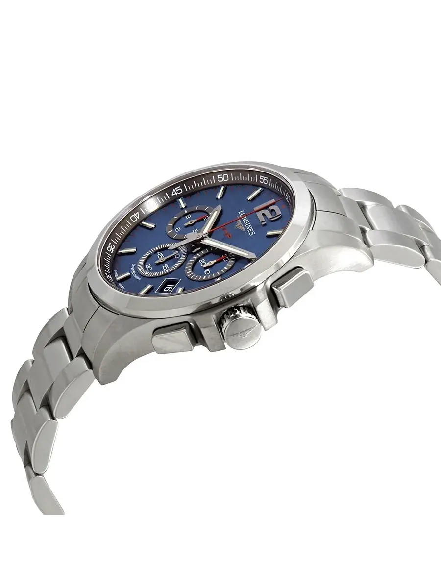 Мужские часы Longines Conquest V.H.P. Perpetual Chronograph Quartz с синим циферблатом L37274966 — изображение 2 из 3
