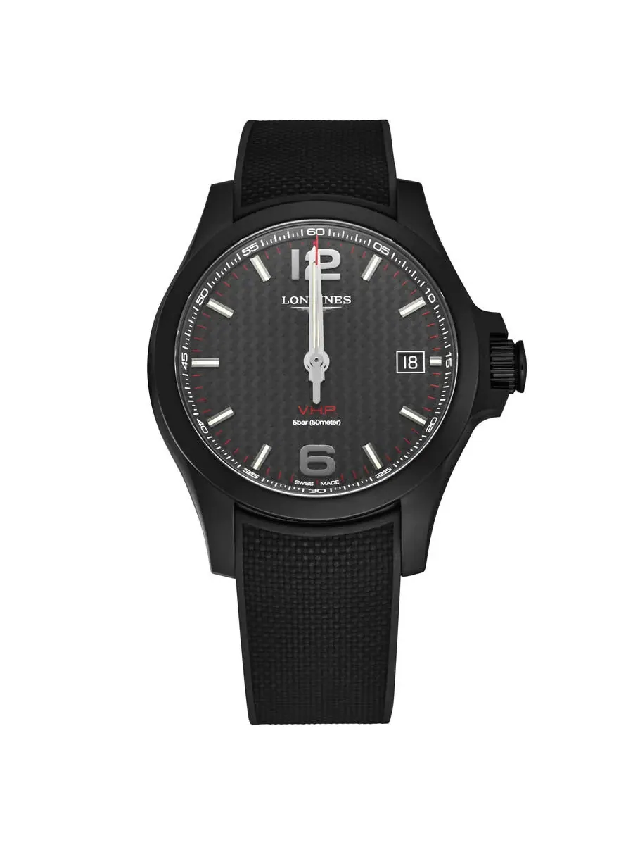 Мужские часы Longines Conquest V.H.P. с черным циферблатом L37282669 — изображение 1 из 1, оттенок черный