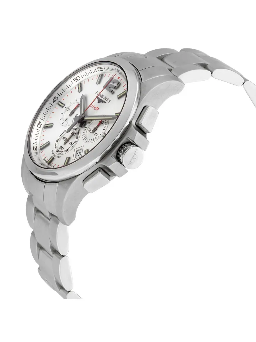 Мужские часы Longines Conquest V.H.P. Chronograph Quartz с серебристым циферблатом L3.727.4.76.6 — изображение 2 из 3