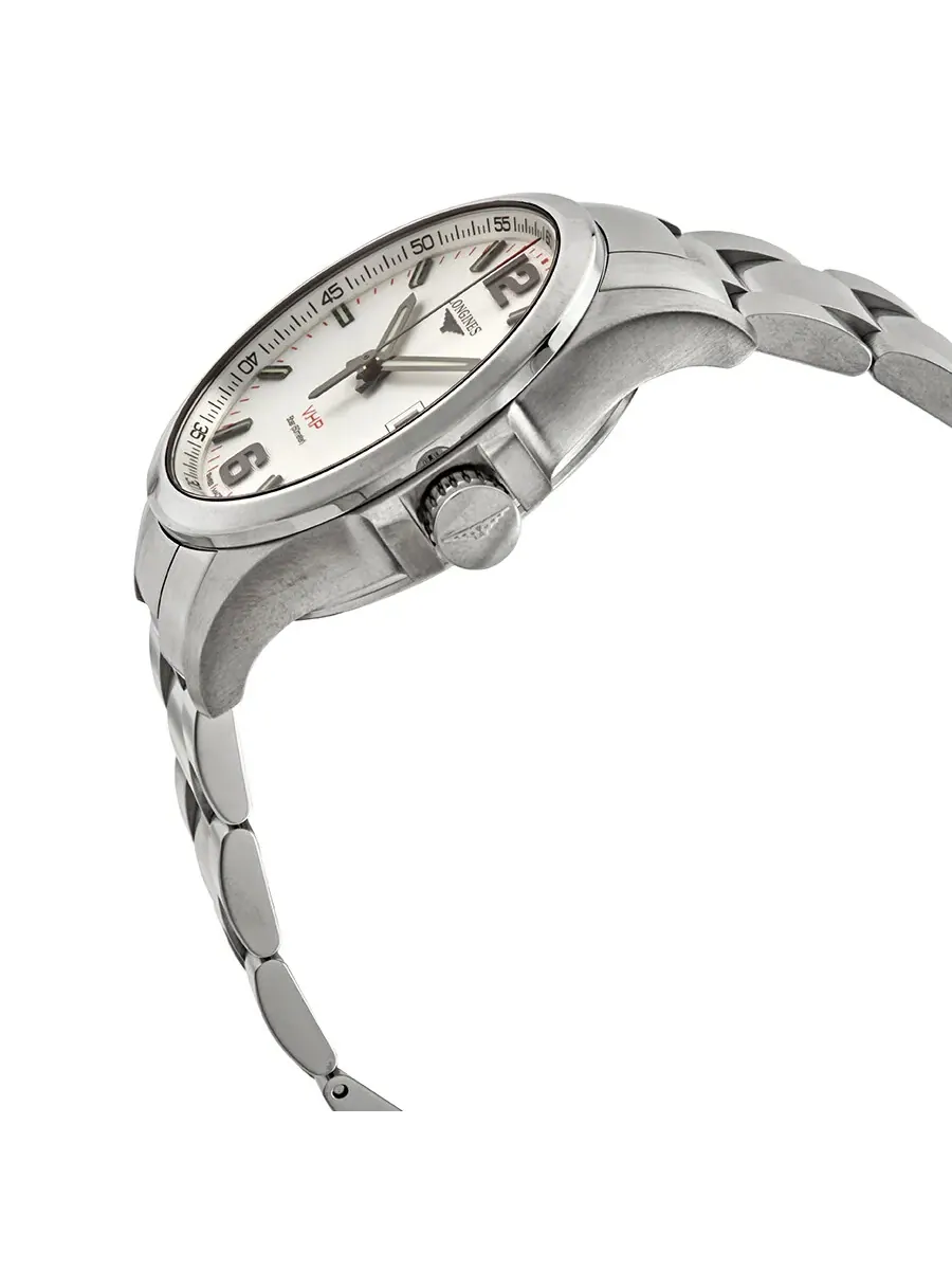 Мужские часы Longines Conquest V.H.P. Quartz с серебристым циферблатом L3.726.4.76.6 — изображение 2 из 3, оттенок серебряный